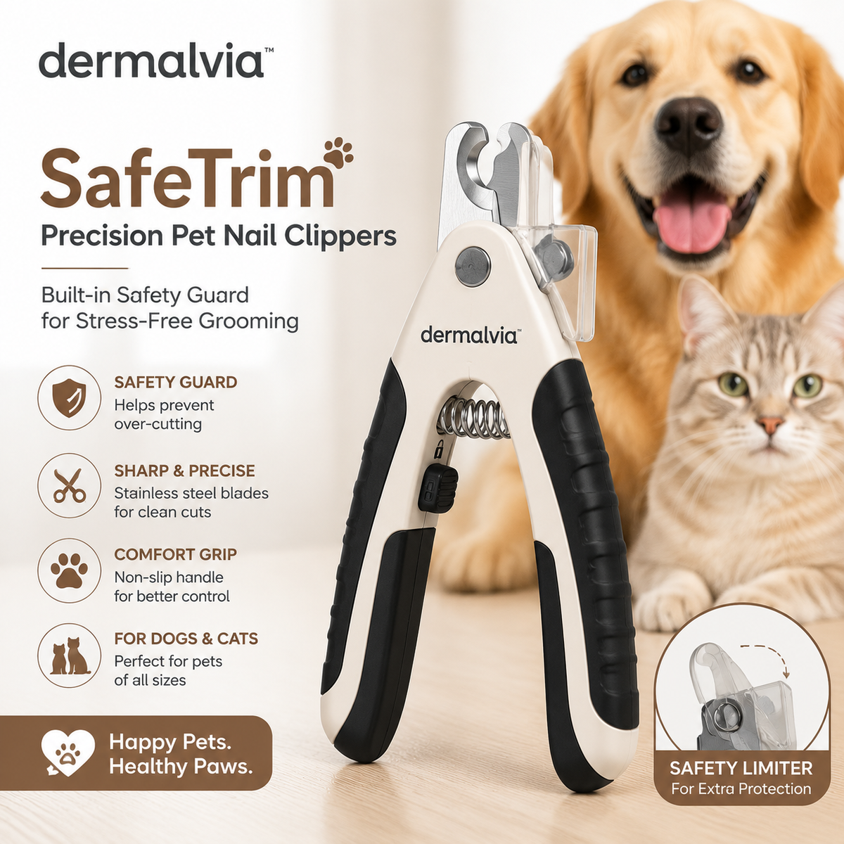 dermalvia™ SafeTrim Precision Pet Nail Clippers